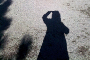 a photo of the author's shadow