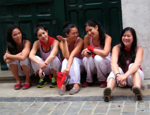 photo of young women who will run with the bulls