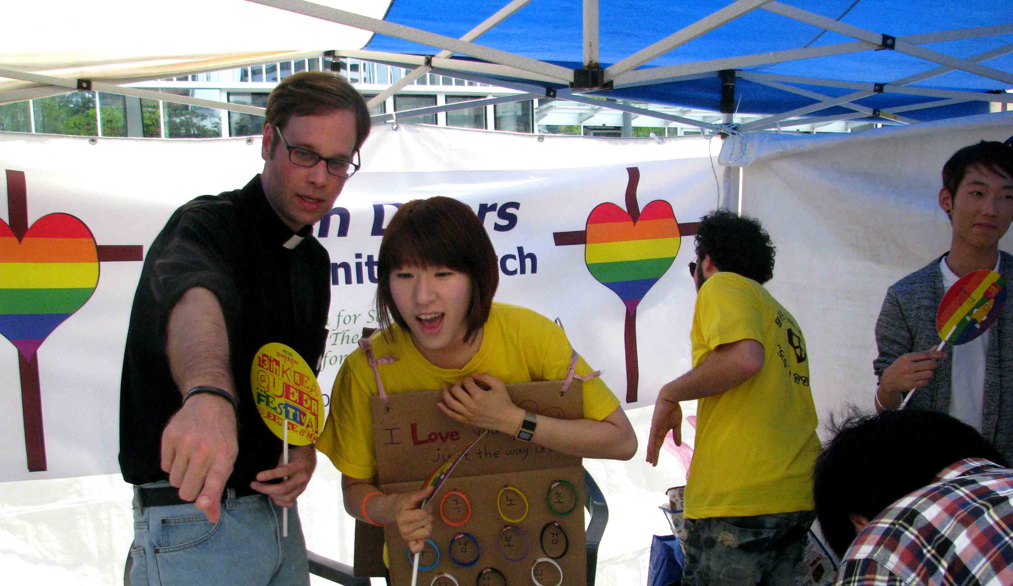 The Reverend Daniel Payne, left, at this year’s Korea Queer Culture Festival in Seoul.