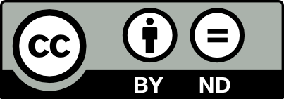 Creative Commons logo with BY-ND designation