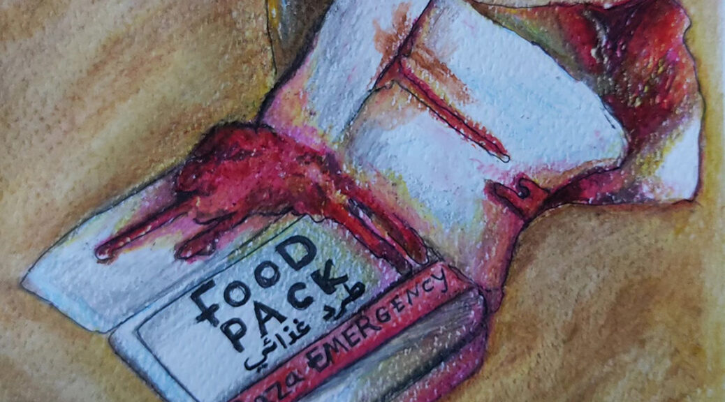 Blood-stained food pack